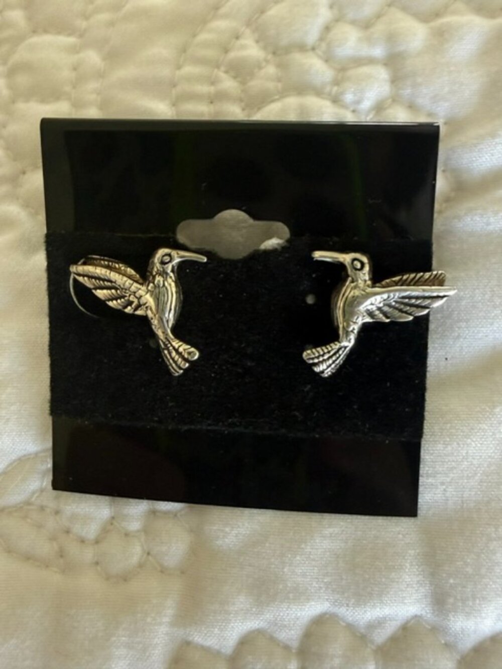 vintage Sterling Silver Stud Earrings HummingBird